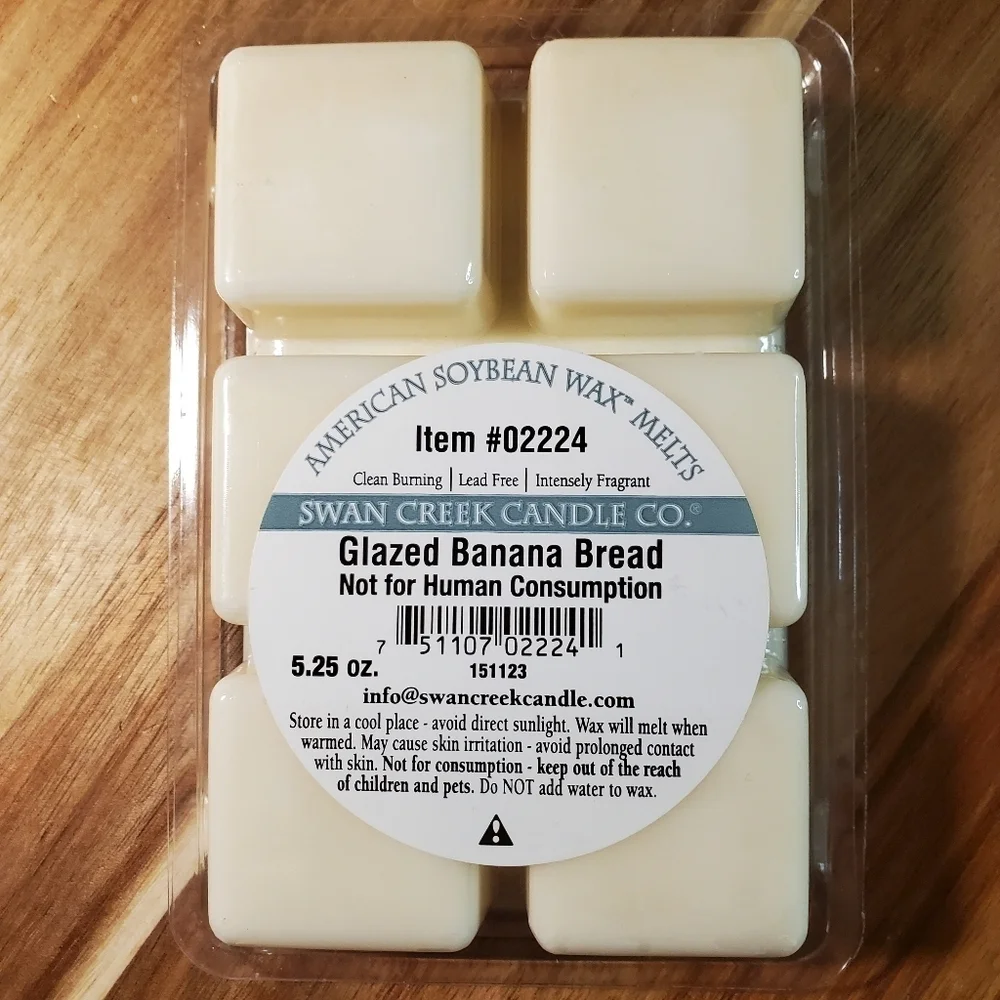 GLAZED BANANA BREAD by SWAN CREEK CANDLE CO Drizzle Melts Natural Wax 5.25oz NWT